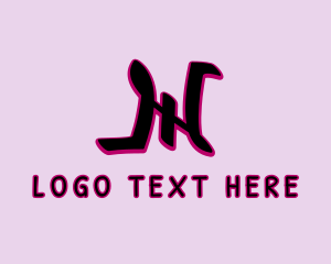 Handwritten - Marker Graffiti Letter N logo design