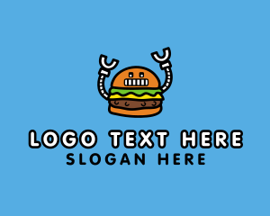 Lunch - Robot Burger Snack logo design