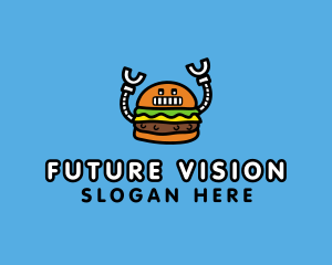 Robot Burger Snack logo design