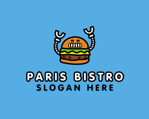 Robot Burger Snack logo design