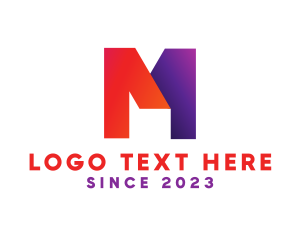 Mens Clothing - Bold Gradient M logo design