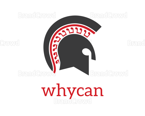 Red & Grey Spartan Helmet Logo