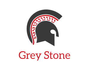 Grey - Red & Grey Spartan Helmet logo design