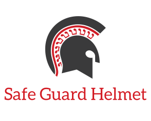 Red & Grey Spartan Helmet logo design