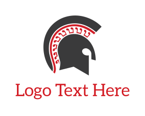 Red & Grey Spartan Helmet Logo