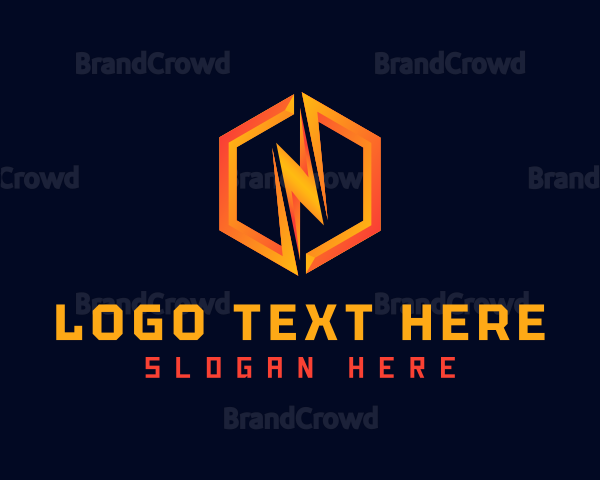 Hexagon Lightning Bolt Logo