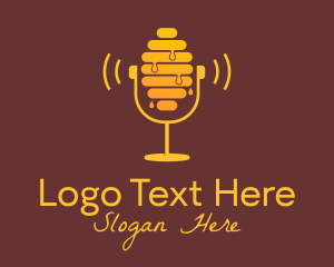 Mic - Honeycomb Podcast Mic logo design