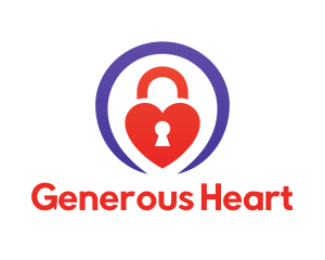 Heart Keyhole Padlock logo design