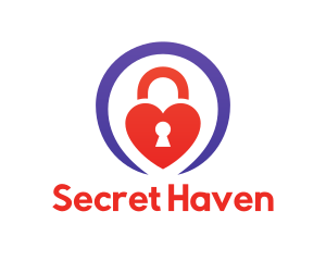 Heart Keyhole Padlock logo design