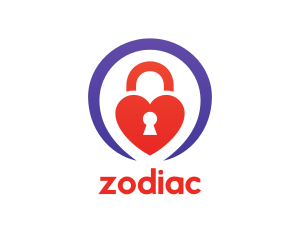 Romance - Heart Keyhole Padlock logo design