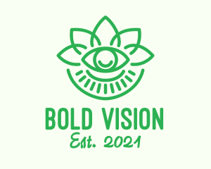 Green Wellness Eye logo design