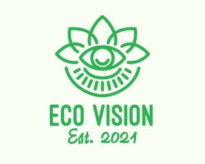 Green Wellness Eye logo design