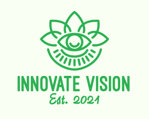 Green Wellness Eye logo design