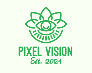 Green Wellness Eye logo design