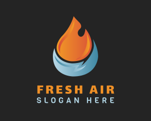 Hot Cold Droplet HVAC logo design