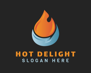 Hot Cold Droplet HVAC logo design