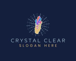 Crystal - Hand Diamond Crystal logo design