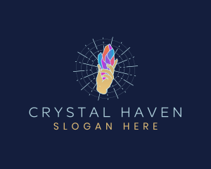 Hand Diamond Crystal logo design