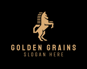 Deluxe Golden Horse logo design