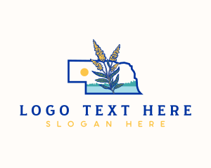 Saguaro Cactus - Nebraska State Goldenrod logo design