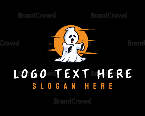 Spooky Halloween Ghost Logo