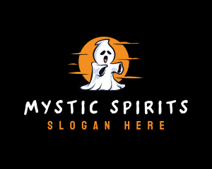 Spooky Halloween Ghost logo design