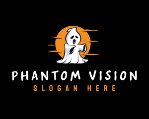 Phantom - Spooky Halloween Ghost logo design