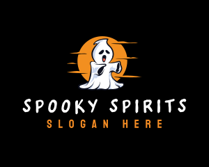 Spooky Halloween Ghost logo design