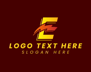 Energy - Lightning Energy Bolt Letter E logo design