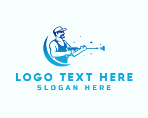 Cleaning Service Worker logo design