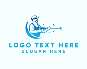 Disinfect - Cleaning Service Worker logo design