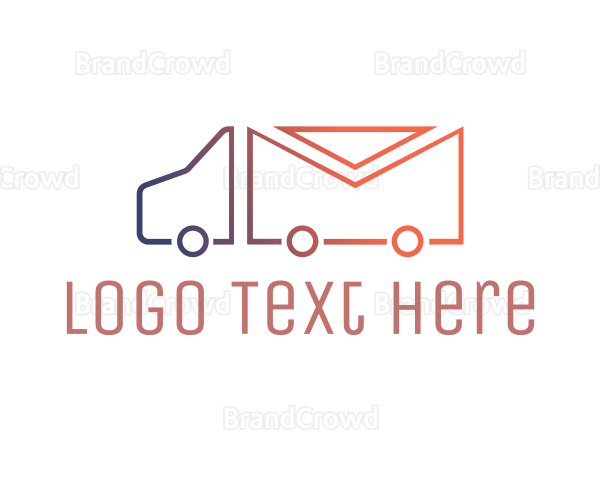 Mail Truck Outline Logo