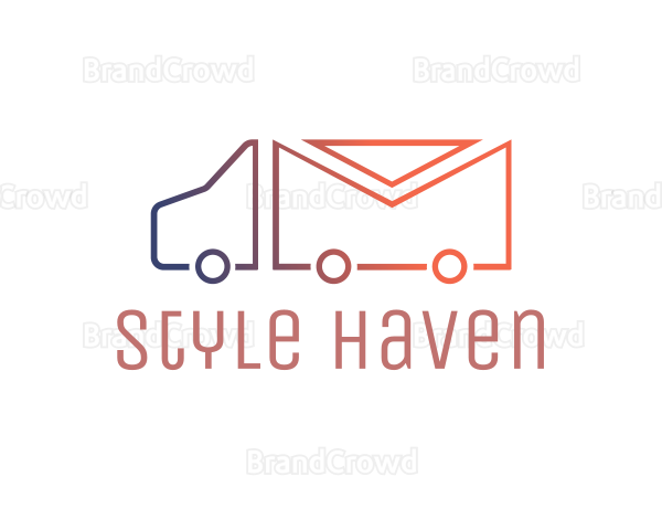 Mail Truck Outline Logo