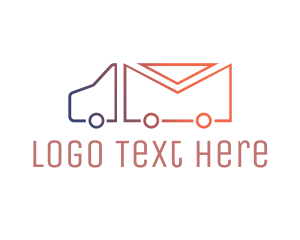Courier - Mail Truck Outline logo design