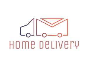 Mail Truck Outline logo design