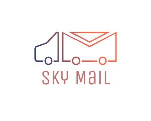 Mail Truck Outline logo design