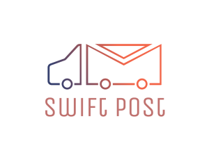 Post - Mail Truck Outline logo design
