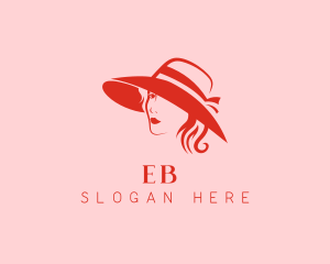 Cover Girl - Woman Hat Fashion Beauty logo design