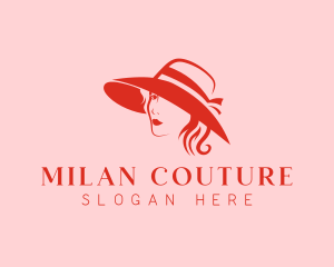 Woman Hat Fashion Beauty logo design