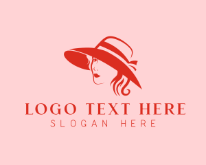 Ribbon - Woman Hat Fashion Beauty logo design