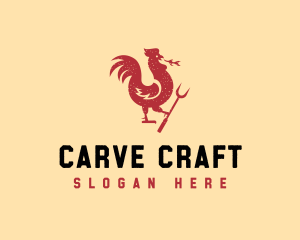 Roast Chicken Carving Fork logo design