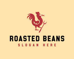 Roasted - Roast Chicken Carving Fork logo design