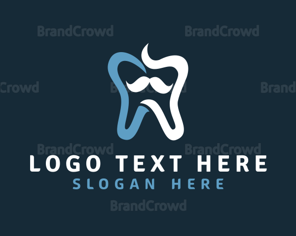 Tooth Mustache Dentist Logo