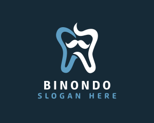 Tooth Mustache Dentist Logo