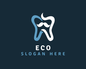 Tooth Mustache Dentist Logo