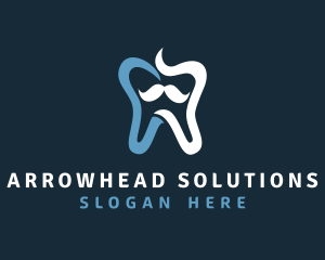 Tooth Mustache Dentist logo design