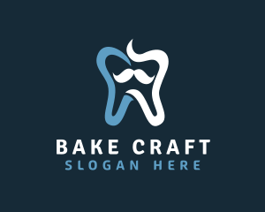 Tooth Mustache Dentist logo design