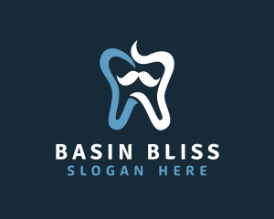 Tooth Mustache Dentist logo design