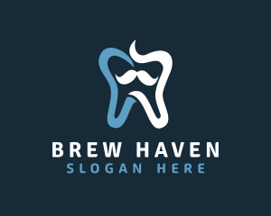 Tooth Mustache Dentist logo design