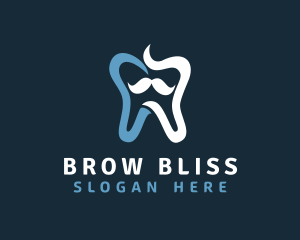 Tooth Mustache Dentist logo design